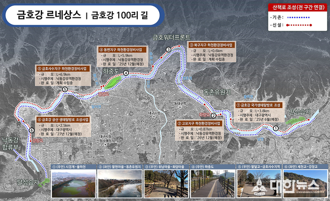 금호강 100리 길 조성 계획. 대구시 제공